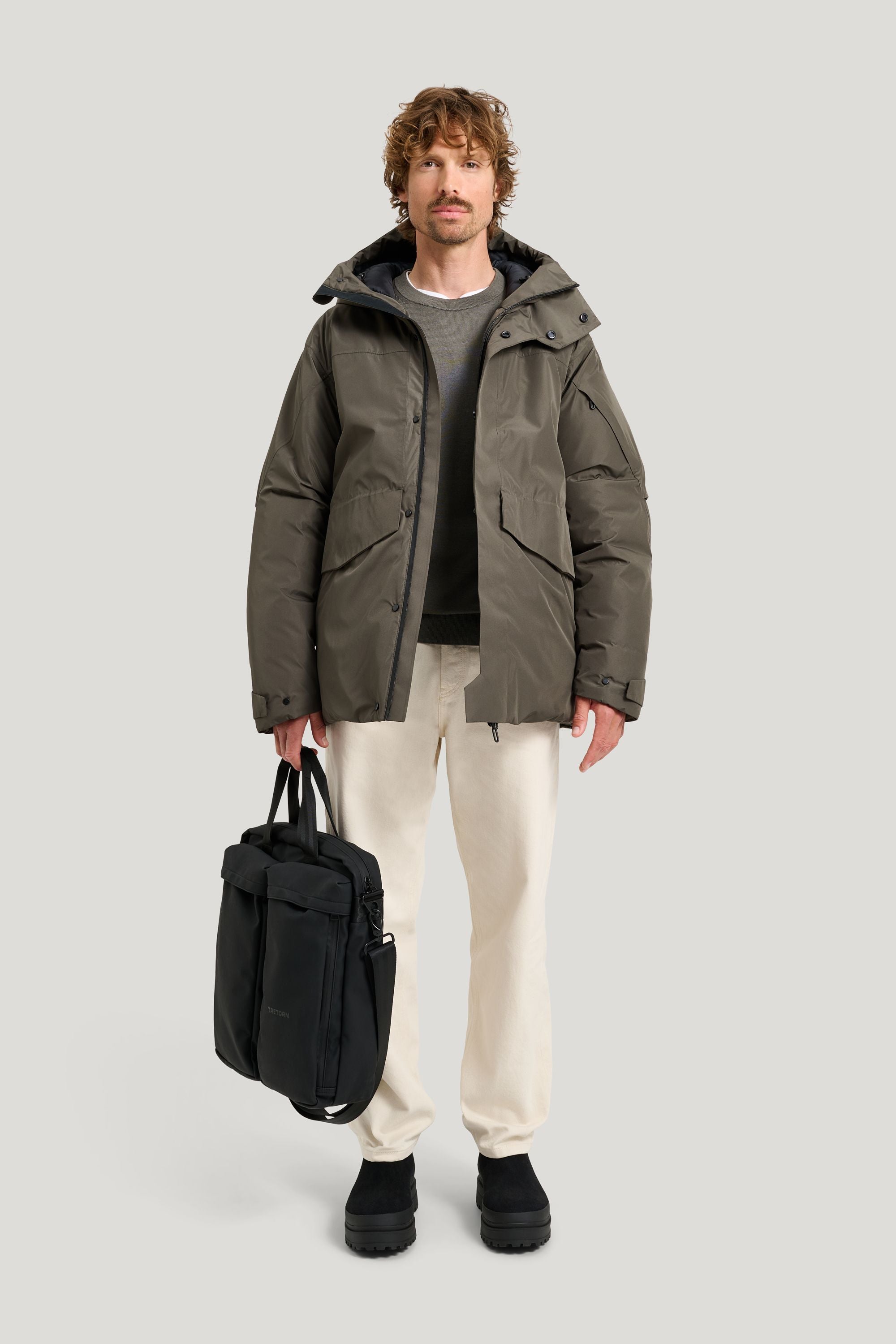 Grid Insulated Jacket beluga - model 1