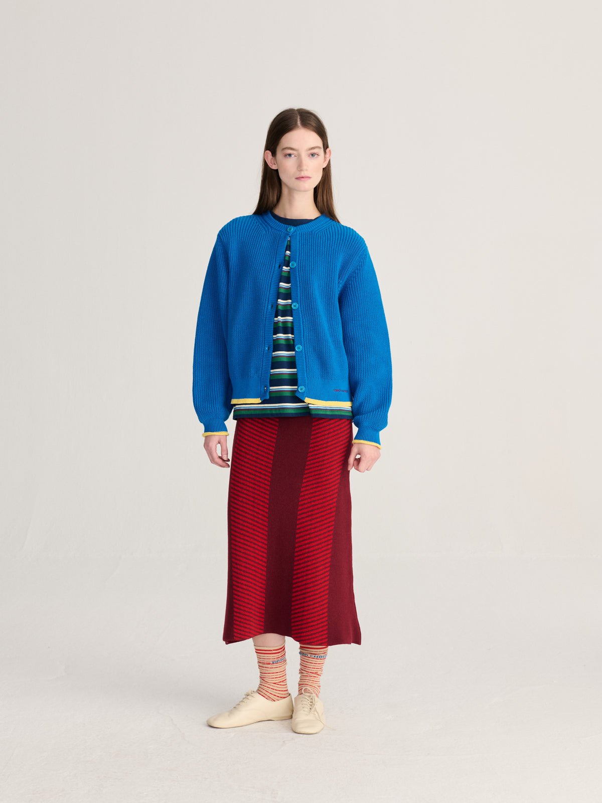 Pearl knitted cotton cardigan