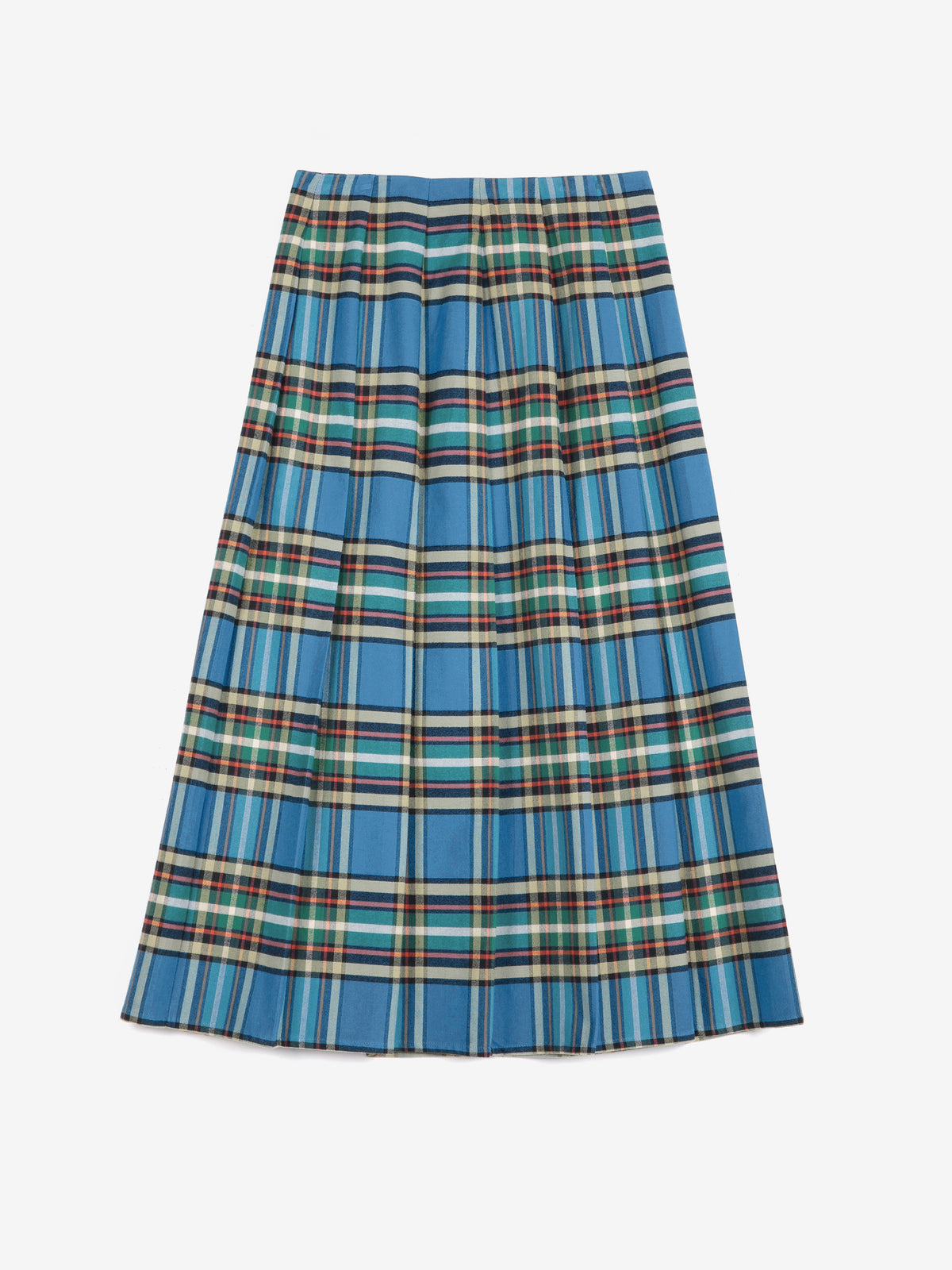 Tartan flannel pleated skirt