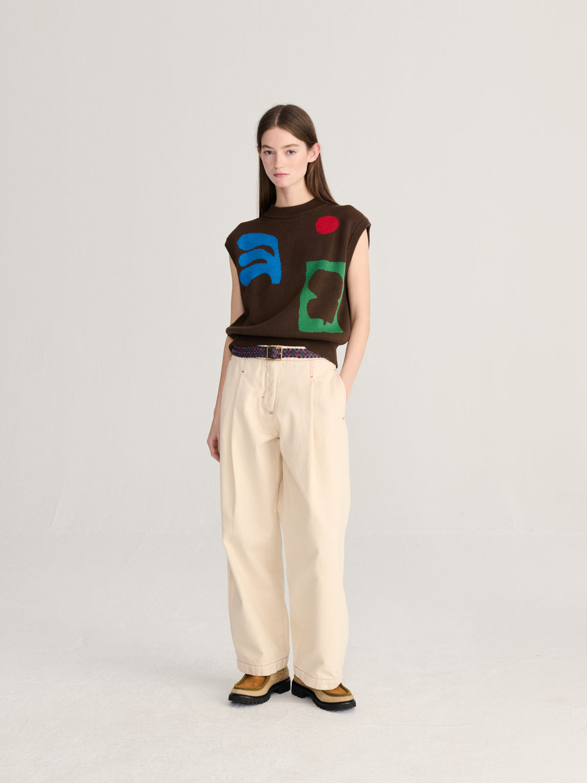 Plant Seal jacquard cotton vest