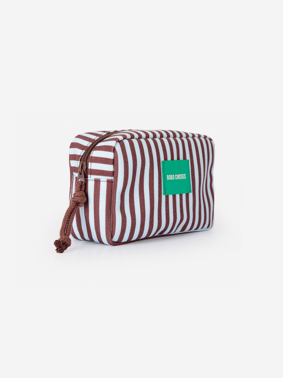 Striped canvas pouch