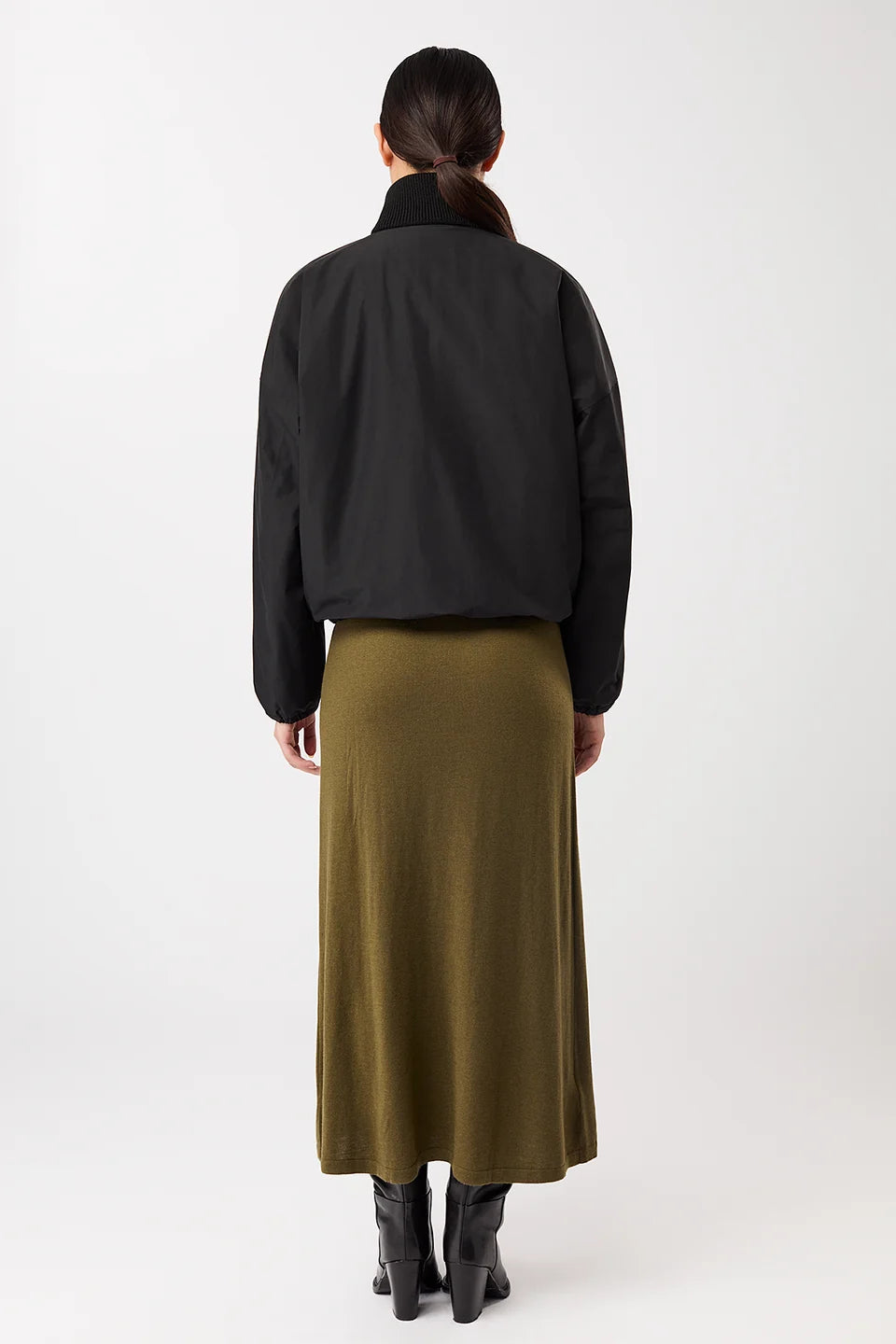 PADDED BLOUSON WITH RIB COLLAR
