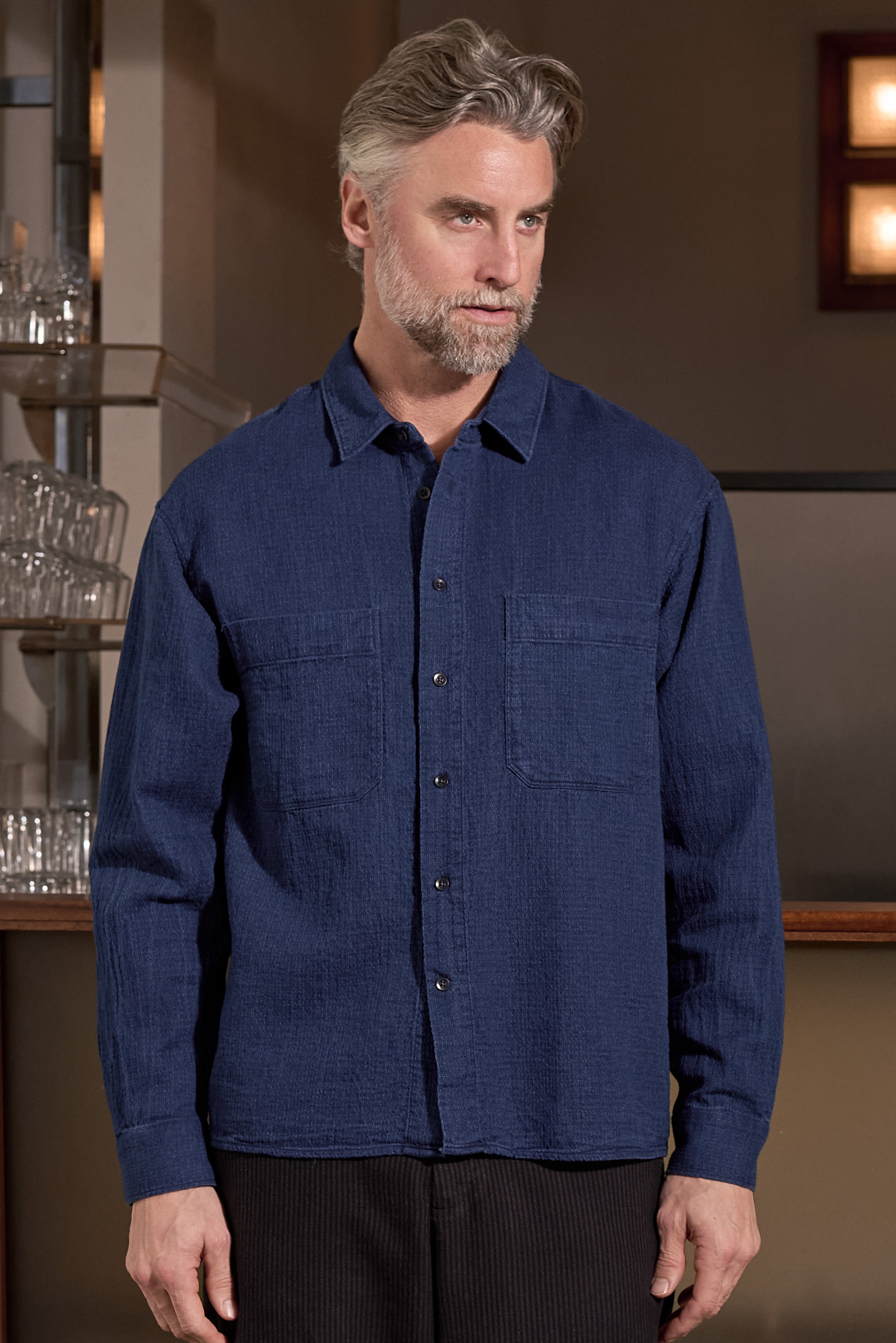 DARIO shirt structured indigo