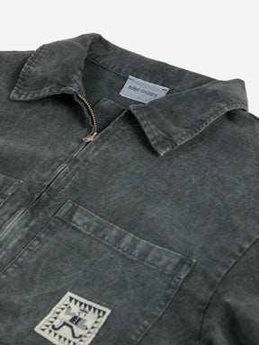 Denim zip-up jumpsuit