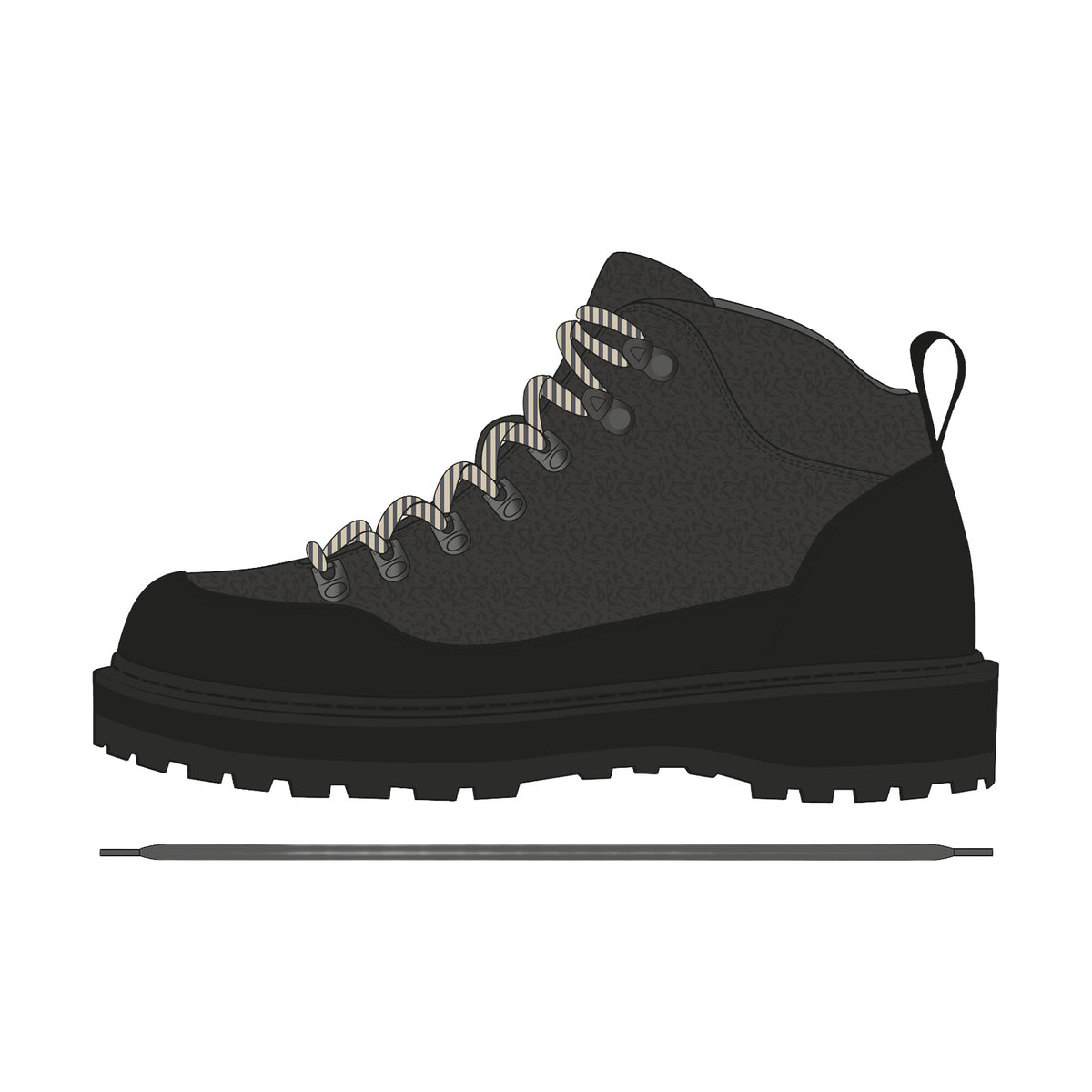 Dune Mid - Dark Grey Tumbled Leather - dark grey