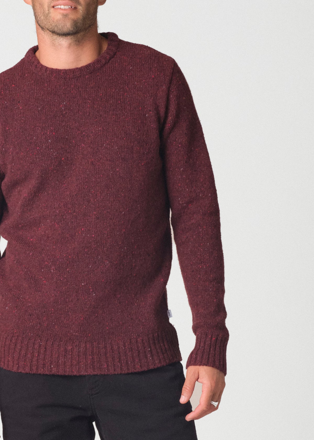 Mens basic merino knit sweater
