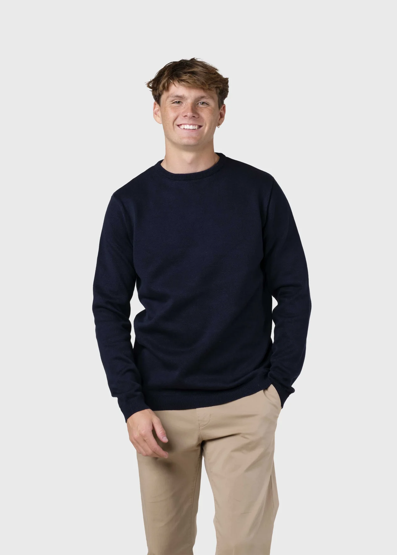 Klitmøller  Mens basic cotton knit sweater / men