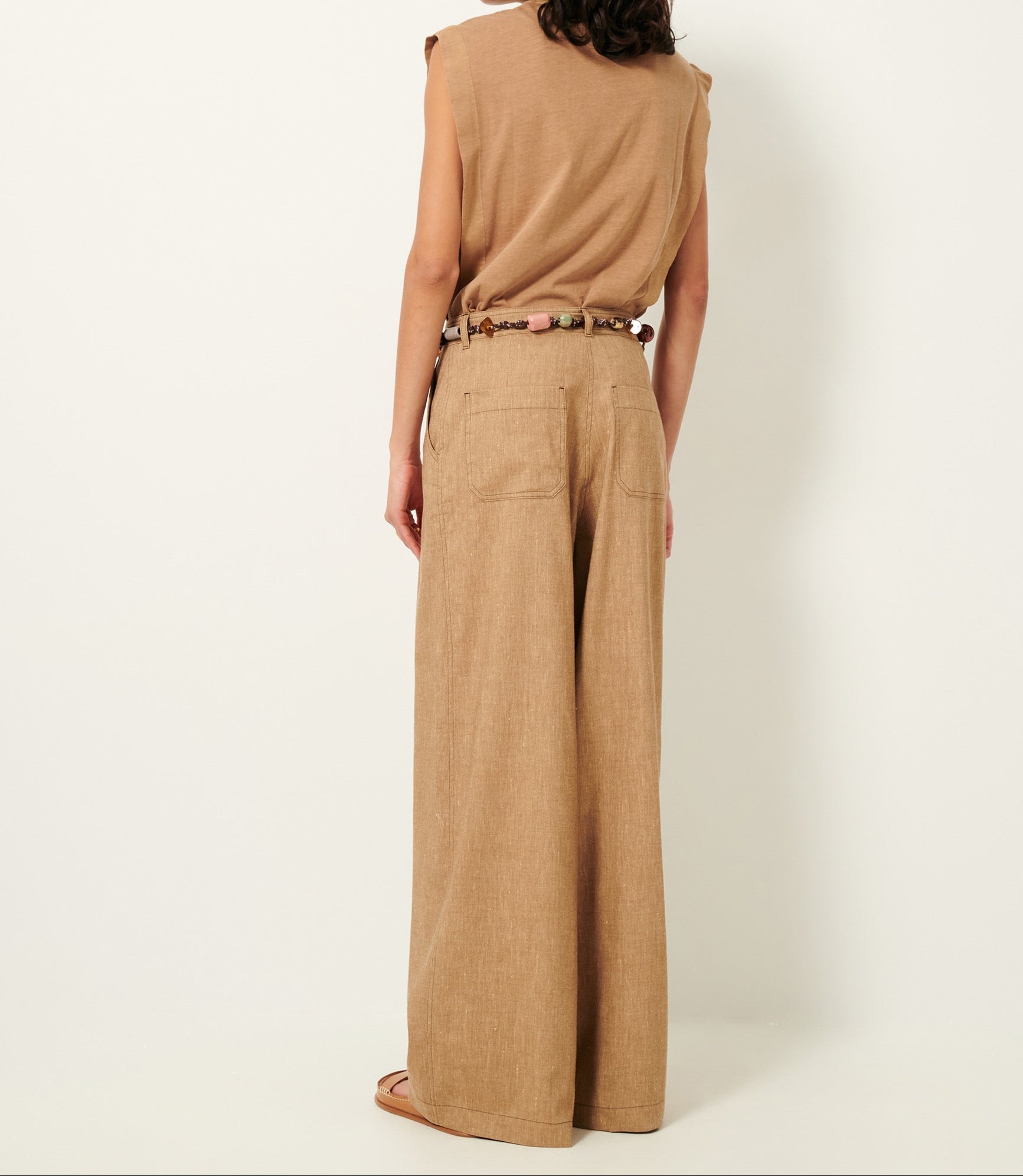 ORLANDO pleated sleeveless T-shirt