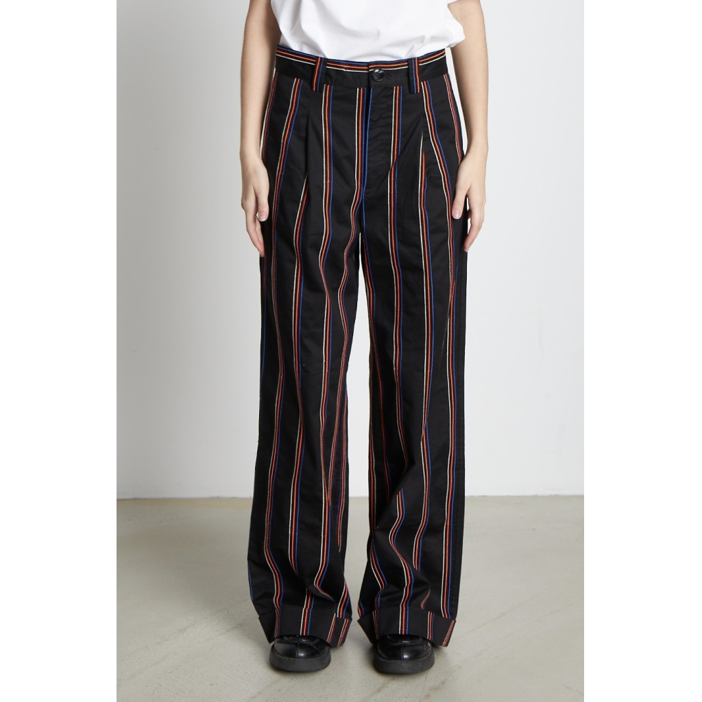 Stella Nova  CELLY MY cotton pants with embroidered stripes / women