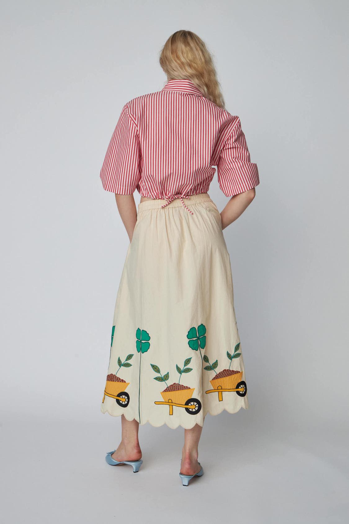 Embroidered Midi skirt with Scallops Mazooka Berlin Embroidered Midi skirt with Scallops Mazooka Berlin