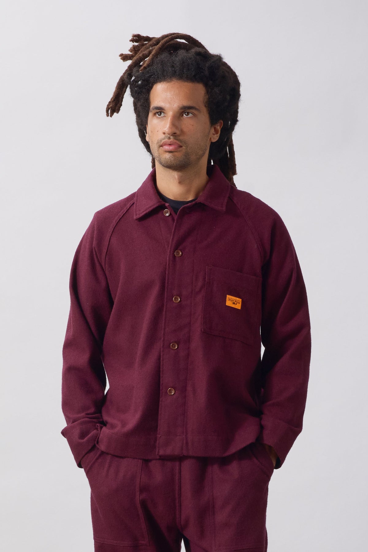 Flannel FOH Overshirt - burgundy