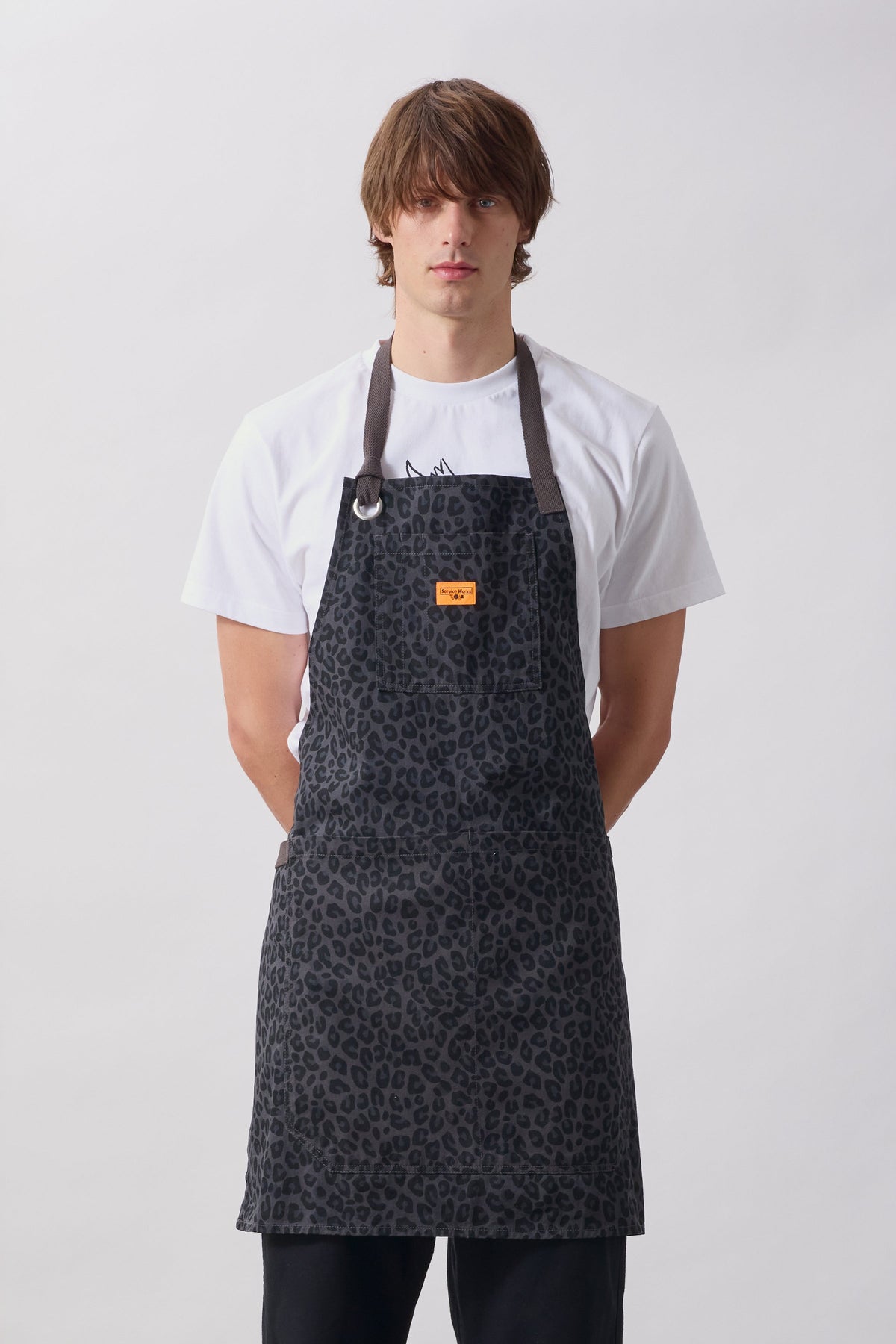 Patterned Apron - black leopard