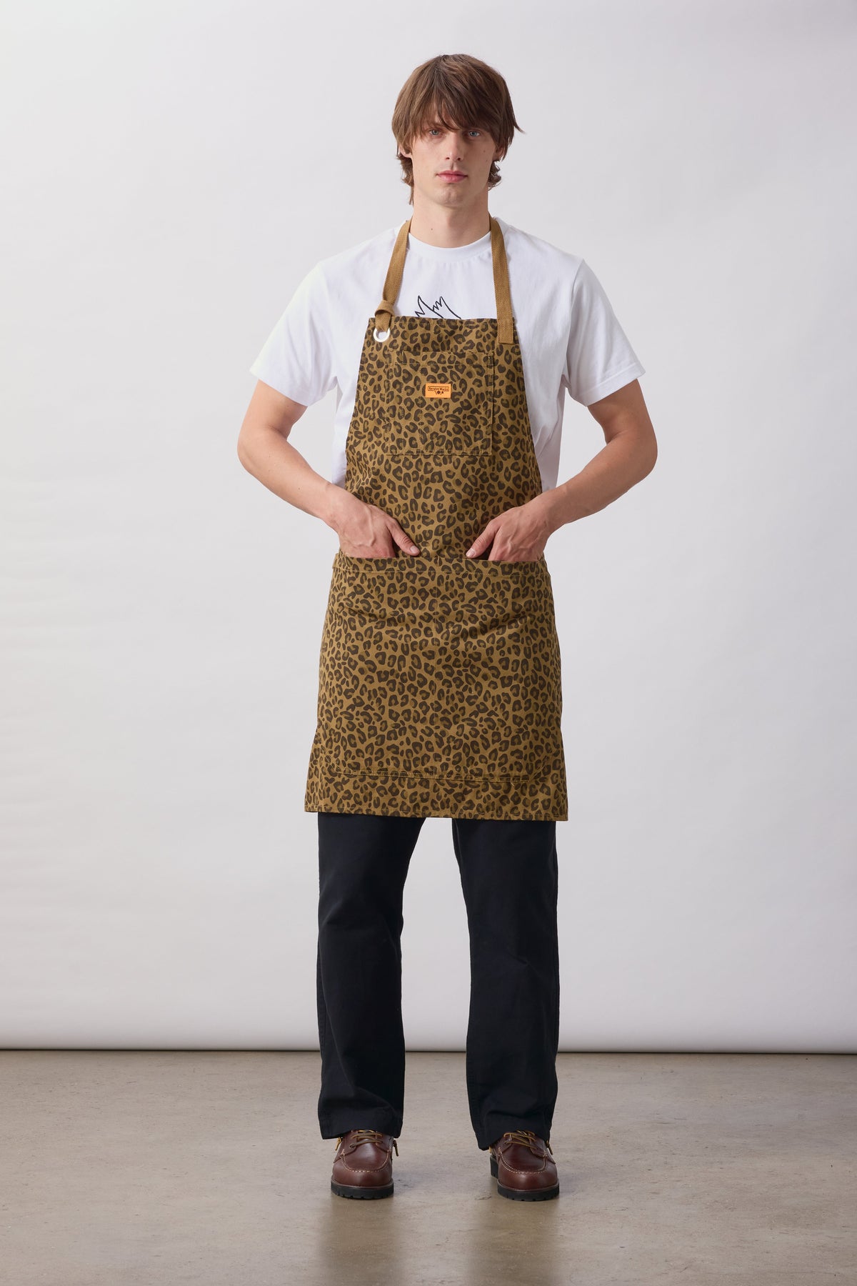 Patterned Apron - brown leopard
