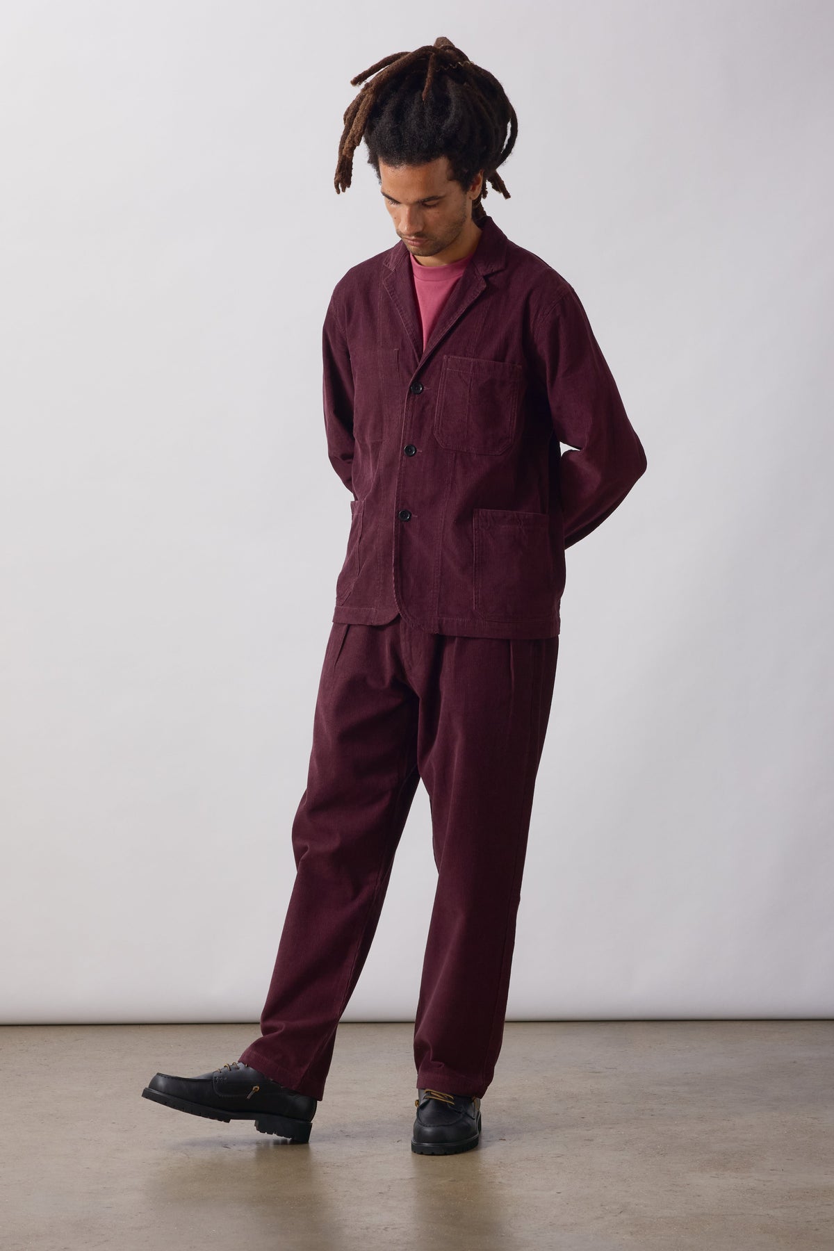 Fine Cord Part-Timer Pants - burgundy