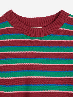 Striped fitted cotton jumper