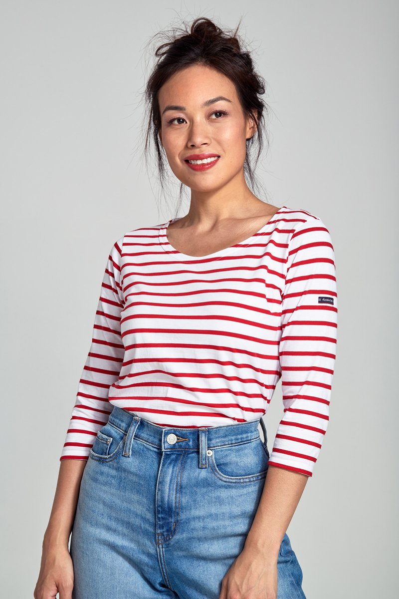 CAP COZ 3/4 sleeve Breton striped shirt
