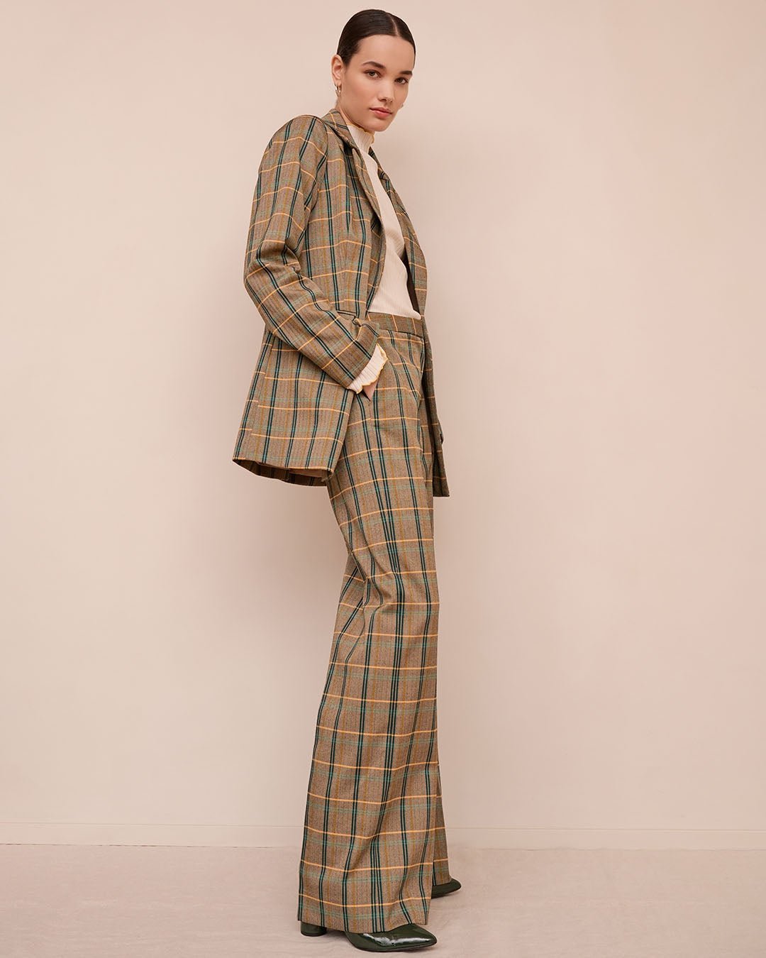 Another Label  MOORE check pants / women