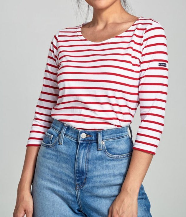 CAP COZ 3/4 sleeve Breton striped shirt