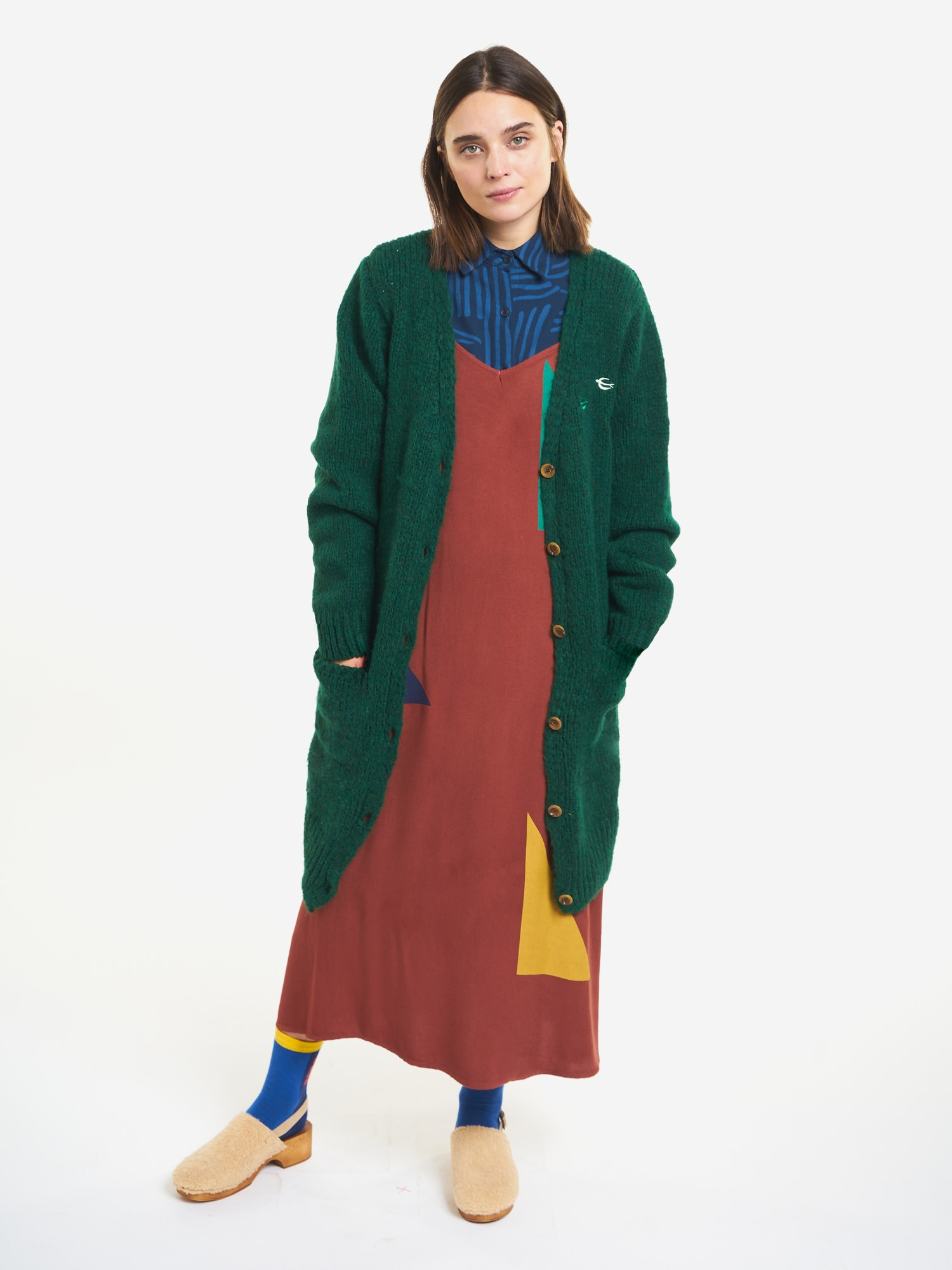 CHUNKY BUTTONED LONG CARDIGAN