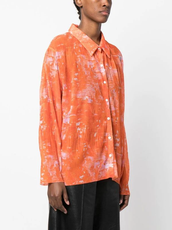 Short Mesh Plissé Shirt