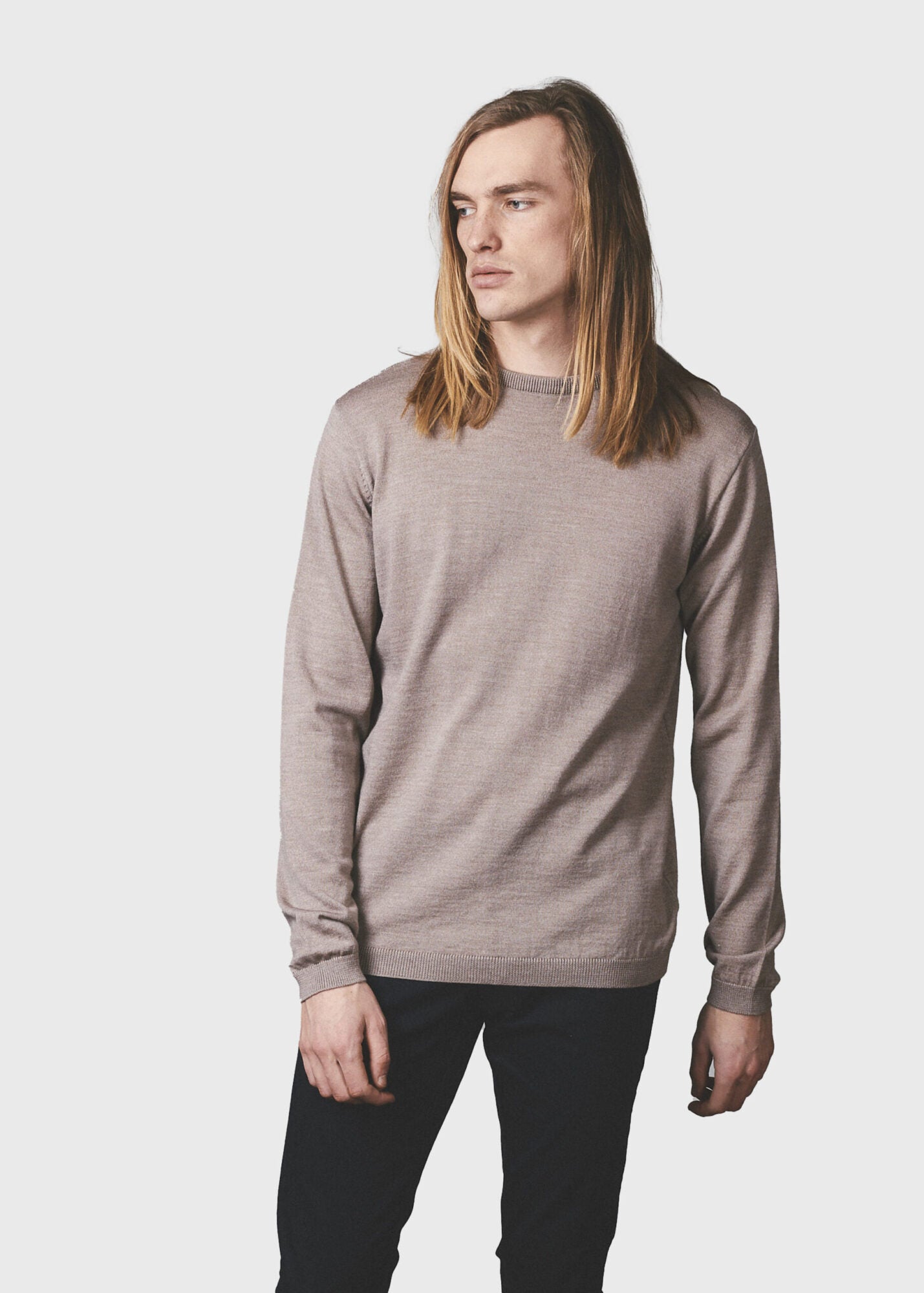 Mens basic merino knit sweater